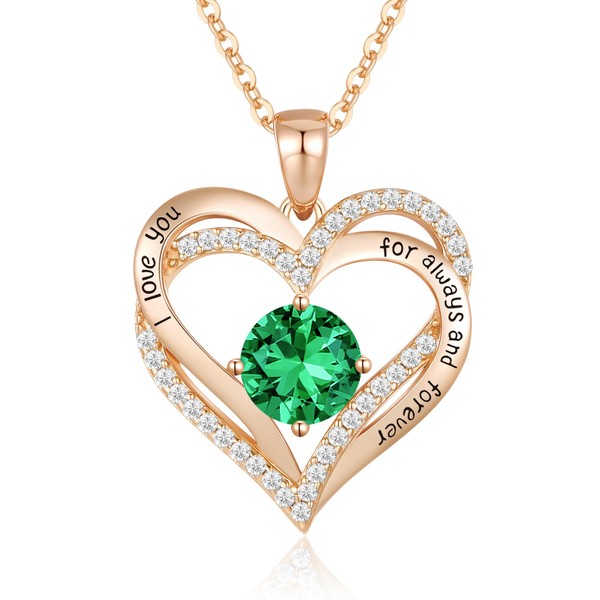 CDE 925 Sterling Silver May Birthstone Pendant Necklace for Women