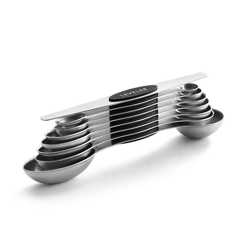 MAKREL® 8 Piece Magnetic Stackable Measuring Spoon Set Stainless Steel
