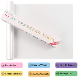 Nanaplums Plotter Film Textile, 30.5 cm x 4 m Transfer Film Plotter Flex Film for Cricut and Silhouette Cameo, Used in Textiles Transfer Film for Iron-On DIY T-Shirt, Fabrics (White)