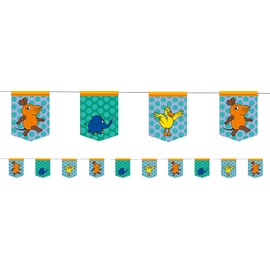 DH-Konzept Die Maus Wimpelkette 3,5 m // Kindergeburtstag Sendung mit der Maus