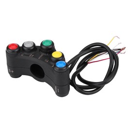Qiilu 22mm 12V Motorcycle Handlebar Switch Headlight Turn Fog Light Horn ON/OFF Start Kill Switch
