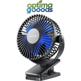 Unbranded Gaiatop Clip-On Fan USB Rechargeable 3-Speed Quiet Mini Cooling Fan Black/Blue.