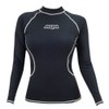 AQA KW-4449 Long II Women's Rash Guard, Black, L