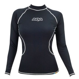 AQA KW-4449 Long II Women's Rash Guard, Black, L