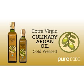 PURECODE Extra Virgin Culinary Argan Oil Cold Pressed - Edible Oil for Every Day Use - Organically Grown, Harvested and Produced in Morocco - Natural Argan Oil - Moroccan Cooking (500mL)