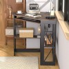VECELO Corner Home Office Desk Table w/Charging Port Keyboard Tray