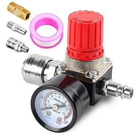 1/4 Inch Pressure Regulator, 3 Holes, Pressure Regulator Compressor, Pressure Switch Valve with Pressure Gauge, Pressure Switch Control Valve 175 PSI for Air Compressor, Air Compressor, Pressure