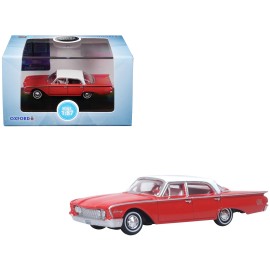 DCD 1960 Ford Fairlane Sedan 500 Monte Carlo 1/87 (HO) Scale Diecast Model Car Corinthian White Red Top Interior Doors Open