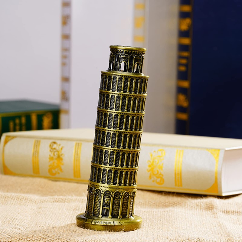 SCSpecial Metallic Leaning Tower of Pisa Statue 6 Inch Souvenir