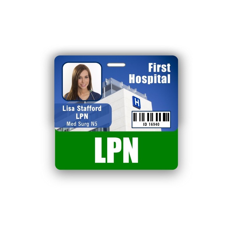 LPN Badge Buddy Horizontal w/Height & Weight Conversion Charts (Green)
