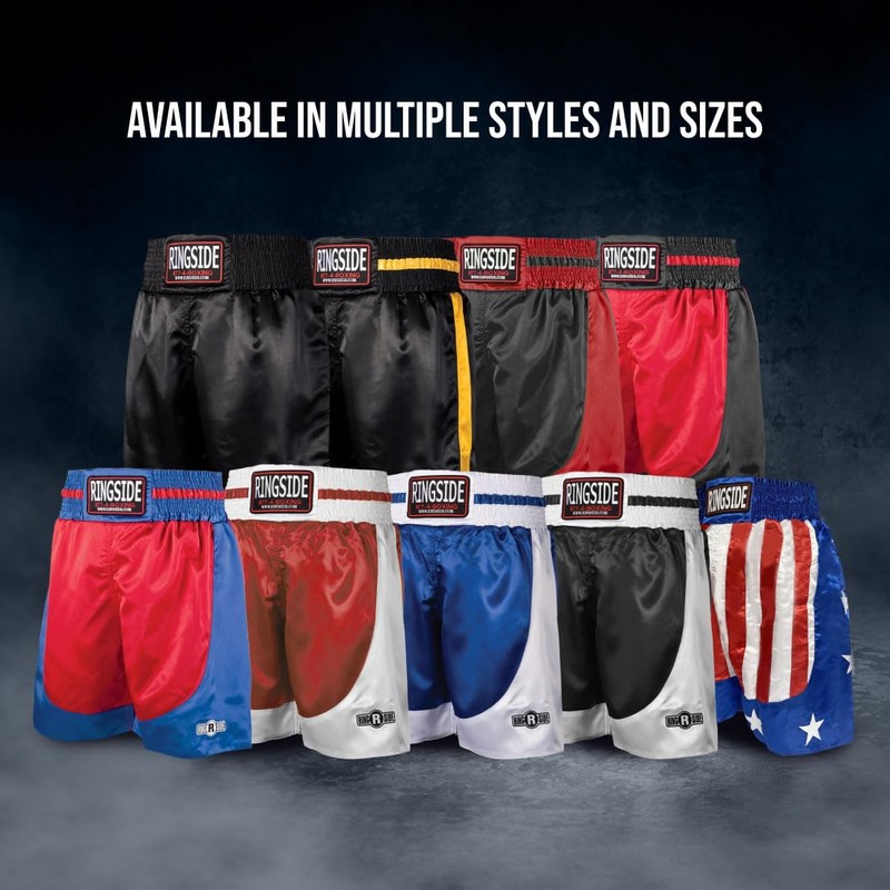 Ringside Pro-Style Boxing Trunks (Black, Medium)