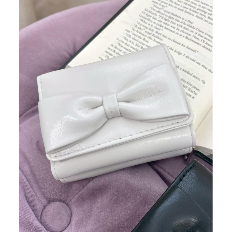 Wego Women's Big Ribbon Flap Wallet, white (off-white), Free size