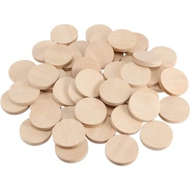 DFsucces 50 Pieces Wood Slices Natural Wood 1.2 inches (3 cm) Diameter 0.2 inch (5 mm) Thickness Unfinished Round Shape Craft Decoration Photography Ornaments Craft Materials DIY Crafts