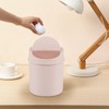 Hespama Pink Mini Round Swing Lid Trash Bin, 0.5 Gallon