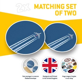 2 x 30cmVinyl Stickers - Airplane Plane Jet Pilot Decals for Car Van Luggage Scrap Book Fridge #2114