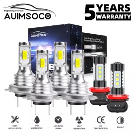 AUIMSOCO For Hyundai Azera Sedan 2011-2017 6x LED Headlight High Low Beam Fog Light Bulbs