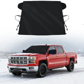 SLOGENTO Windshield Cover for Ice and Snow for Chevy Silverado 1500 3500 2019-2025 2026, Windshield Snow Cover Oxford Fabric Frost Cover Waterproof All Weather Windshield Frost Cover for Trucks