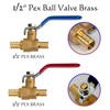 Hourleey 2 Pieces 1/2 Inch Pex Brass Full Port Shut
