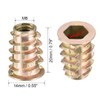 sourcing map Threaded Insert Nuts Zinc Alloy Hexagon Socket M8
