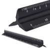 HosDen 30cm Triangular Ruler Metric Architect Matrix Ruler Solid Black