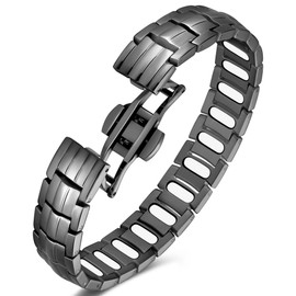 Jeracol Magnetic Bracelets Men,Stainless Steel 5X Super Effective Magnets bracelet (5,000 Gauss Each) — Upgrade Butterfly Clasp & Jewelry Gift Box