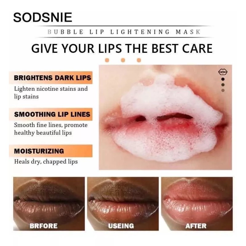 SODSNIE Mascarilla Para Labios Oscuros Aclaradora Para Labios Rosas
