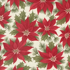 Moda Fabrics A Christmas Carol Promising Poinsettias - Snowflake - 44350-11 Fabric by The Yard