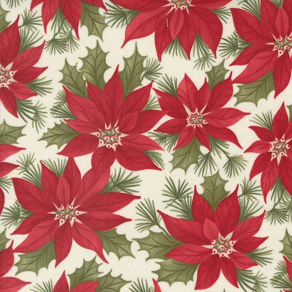 Moda Fabrics A Christmas Carol Promising Poinsettias - Snowflake -