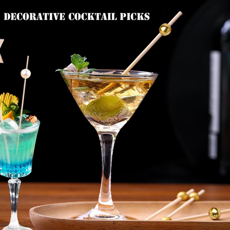 Rowcay 300 Pack White, Pink and Gold Plastic Pearl Cocktail
