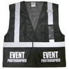Conspiracy Tee Event Photographer Safety Vest, Black, Reflective Design, High