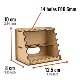 PROSCALE Set of 2 Brush Holders for Model Making, Organiser Kit for Table and Wall Mounting, Brush Stand for Warhammer & Artist Brushes (Pack Brush A)