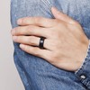 NUNCAD Men's Rings 8mm Black Blue Tungsten Wedding Ring for