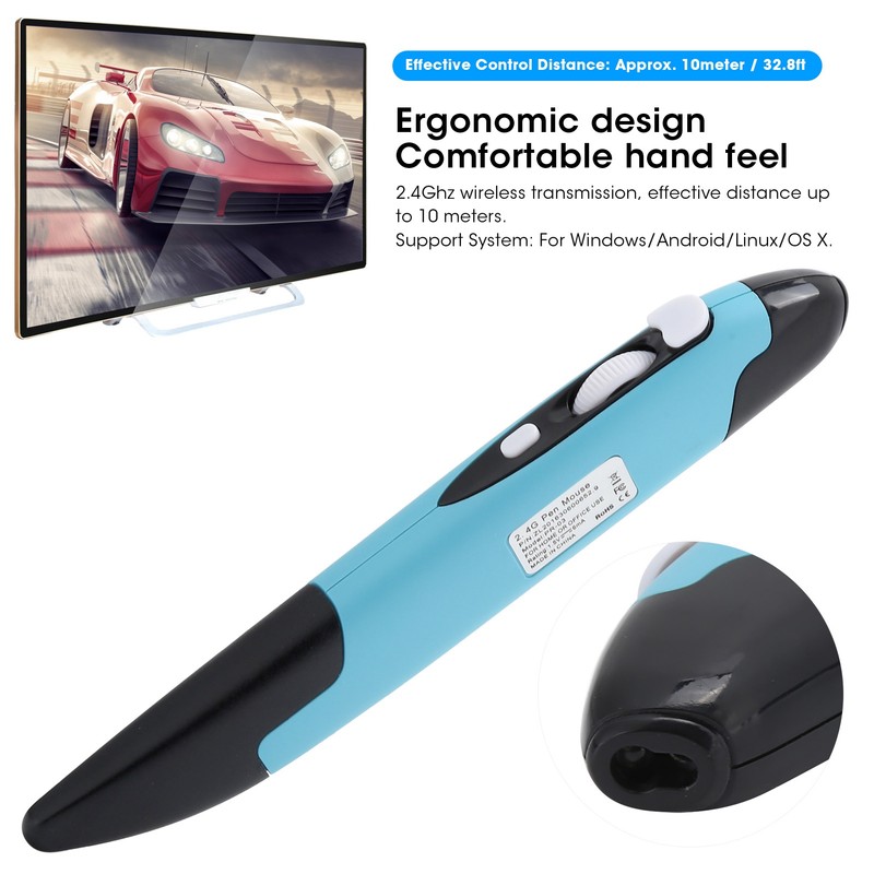 Mouse Pen Optical USB Wireless Notebook Computers Desktop Smart TVs