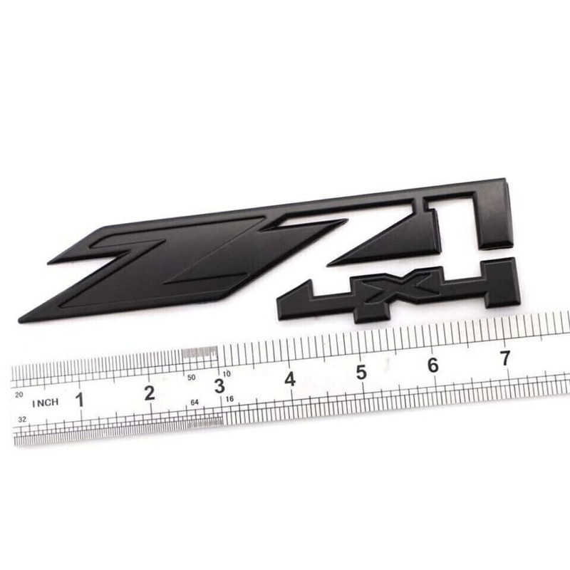 Z71 4x4 Badge Emblems 2-Piece in Matt Black for 2007-2020