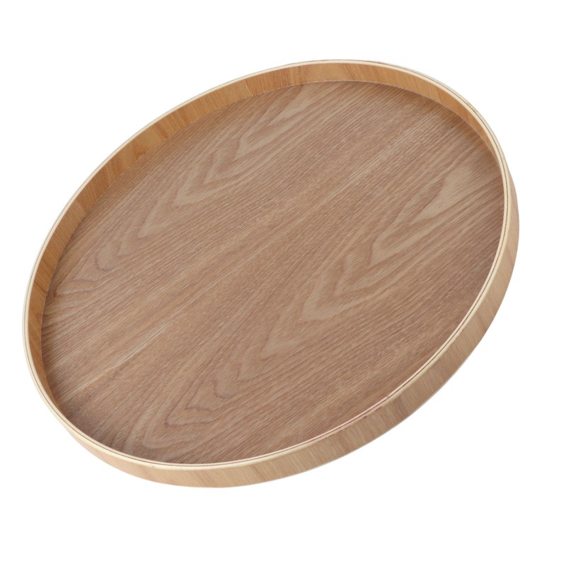 Round Shape Solid Wood Tea Coffee Snack Food Meals Serving
