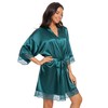 Kihnop Women's Satin Robe Silk Robe Lace Bridal Robes for