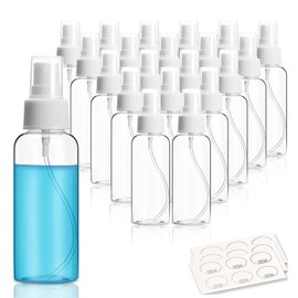 20 Pack Small Spray Bottle, 2.7oz/80ml Travel Spray Bottle, Empty Fine Mist Spray Bottles, Refillable Mini Spray Bottles with Labels