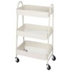 DUMOS 3 Tiers Rolling Metal Cart Shelf Utility Storage Organizer