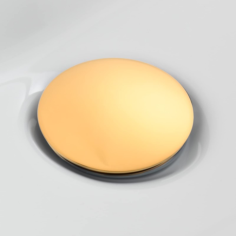 Cienica Bathroom Drain,Brass Drain,Drain Stopper Pop-Up,Drain Without Overflow,Gold,BW03J-1