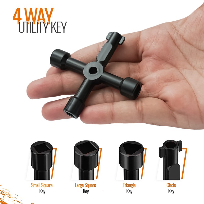 ZAVIA 4 Way Multifunction Utility Key | Black Meter Box