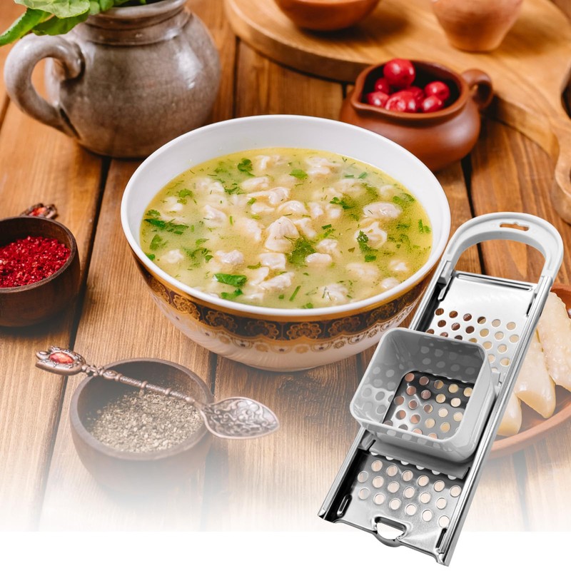 Dunkwckore Spätzle Slicer, Stainless Steel Spätzle Grater with Dough Sledge,