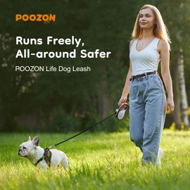 Poozonlife Retractable Dog Leash, 360° Tangle Free, 16 ft Strong Nylon Tap for Pets, Walking Leash for Medium and Large Dogs, Heavy Duty, One Button Break and Lock, Up to 66 lbs