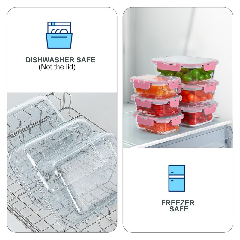 KOMUEE 10 Pack Glass Food Storage Containers, Meal Prep Containers