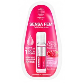 Yaakunaj Sensa Fem Shot 10ml | Suplemento Líquido para Mujer con L-Arginina y Frambuesa | Diseñado para tu Bienestar Íntimo y Momentos Especiales | Ab