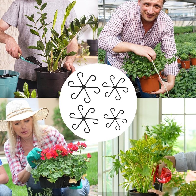 DILUSILK Plant Stem Support, 4pcs Plastic Plant Climbers Stem Holders