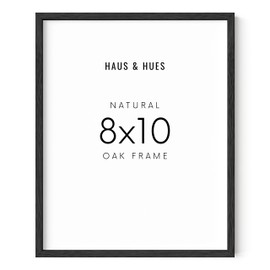 HAUS AND HUES Modern 8x10 Picture Frame Black – Minimalist 8x10 Black Frame Made of Natural Wood That Comes Ready To Hang, Thin 8x10 Frame That Fits Flush Against Wall, 8x10 Black Picture Frame