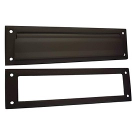 QCAA Solid Brass Mail Slot, with Solid Brass Interior Frame, 13" x 3.625", US10B ORB (Oil Rubbed Bronze, US10B), 1 Pack, Made in Taiwan