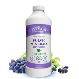 Buried Treasure Fulvic Minerals Grape Flavored – Colloidal Minerals from Humic Fulvic Acid, Electrolytes from Trace Minerals for Recovery and Wellness Support. Add to Water – 32 Servings