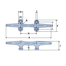 Stainless Steel Hollow Base Open Cleat 245MM (Marine Boat Deck Rope Tie Down 10 Inch)