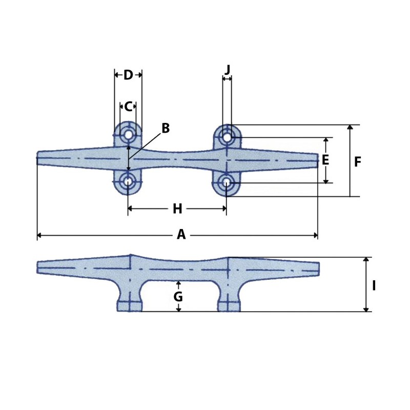 Stainless Steel Hollow Base Open Cleat 245MM (Marine Boat Deck